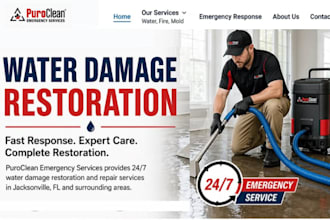 design squarespace restoration website water damage mold remediation lead form