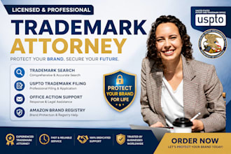 do trademark search, office action response and usa brand registry