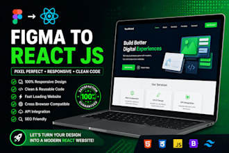 convert figma, PSD, xd to react js responsive website