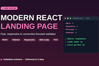 build a stunning responsive react landing page