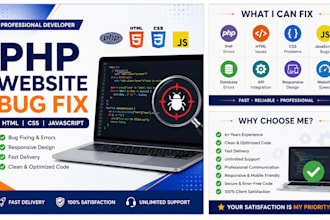 fix PHP, HTML, CSS and javascript bugs