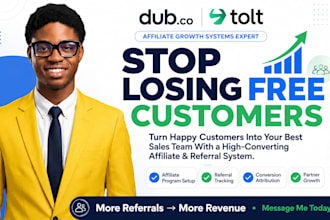 setup dub co affiliate program tolt referral system and conversion tracking
