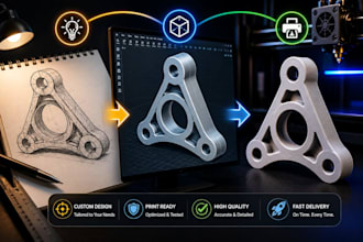 create a custom 3d printable stl model for 3d printing