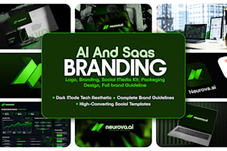 design modern ai and saas brand identity with guidelines