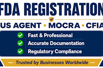 do fda registration, US agent service, and mocra compliance