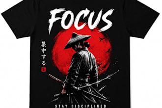 design premium samurai vintage streetwear t shirt design