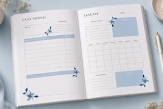 kdp journal prayer journal planner notebook cover and interior pages