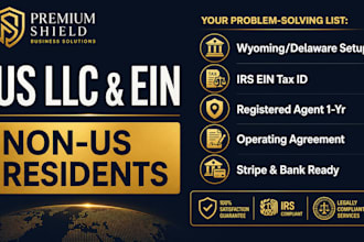 register US llc non US resident get ein number irs setup company bank