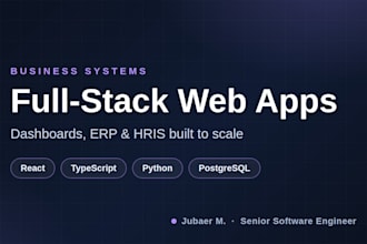 build full stack web apps, dashboards, erp and hris systems