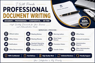 write professional official letters and office documents