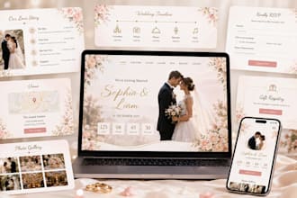 design a luxury wedding website for your special day