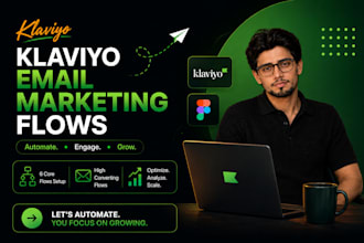 setup automated email flows in klaviyo like welcome flow, abondoned cart
