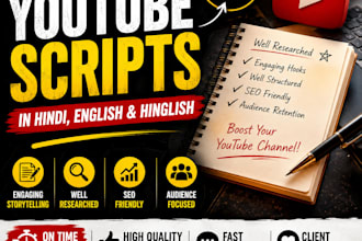write viral youtube scripts in hindi, english and hinglish