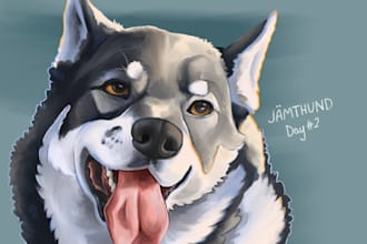 create unique semirealistic portrait of any animal and pet