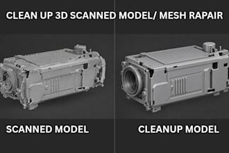 fix mesh, cleanup stl file, repair 3d scan, reverse engineering scan to cad file