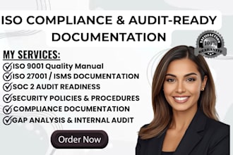 prepare iso 9001 quality manual and iso 27001 isms documentation, soc 2 audit