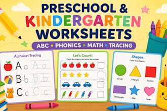 design preschool and kindergarten worksheets for kids learning