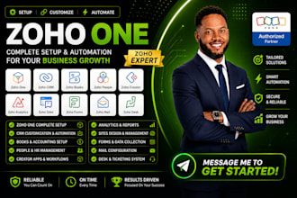 setup zoho one zoho crm books people creator analytics site form mail zoho desk