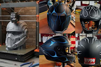 sculpt custom 3d helmet print and paint 3d mask wearable 3d helmet stl printing