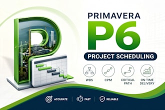 develop primavera p6 project schedule with cpm, wbs and critical path
