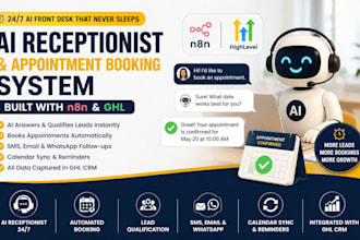 set up ghl, n8n for real estate, gym, construction crm booking system