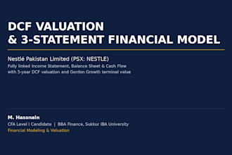 build a dcf valuation and financial model in excel