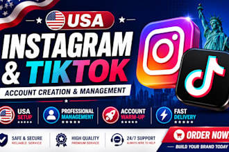 create USA tiktok account, USA instagram account, tiktok USA instagram account
