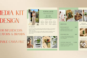 design a professional media kit or press kit for influencers