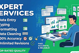 do expert data entry, typing, formatting, cleaning,