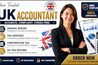 prepare UK tax return, annual report  and corporation tax as UK accountant