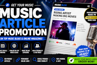 publish your music article on music blogs and online magazine for promotion