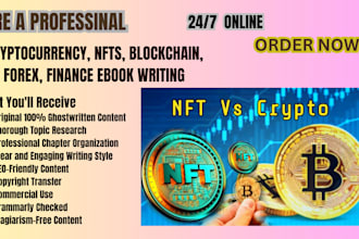 ghostwrite ebook and courses on cryptocurrency, nfts, blockchain, forex, finance