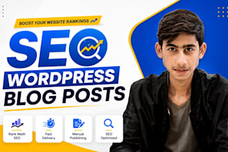 publish wordpress blog posts with rank math SEO optimization