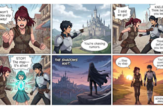 draw anime manga comic book illustration, manga artist or webtoon cover manhwa