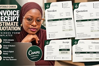 design editable canva invoice template receipt estimate quotation business forms