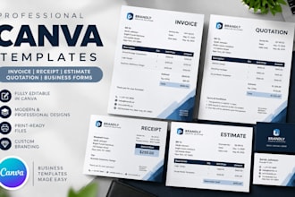 design canva editable invoice templates receipt estimate quotation business form