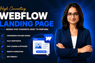 design and develop responsive webflow landing page as webflow expert