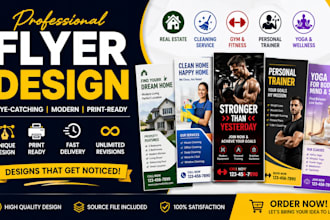 design real estate house flyer cleaning service personal trainer gym yoga flyer