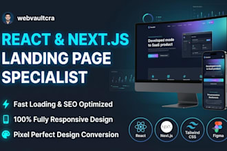 do high converting landing page in react or nextjs