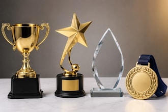 design 3d trophy medal award modeling rendering  stl for printing