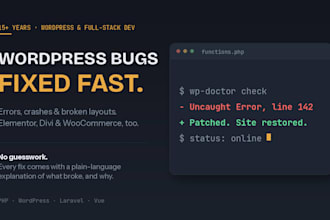 fix wordpress errors, bugs, and site issues