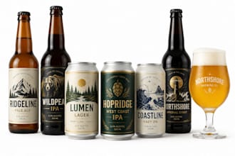 design premium craft beer label and bottle packaging