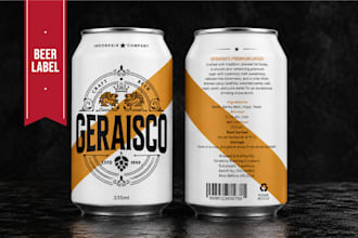 design premium craft beer label and bottle packaging