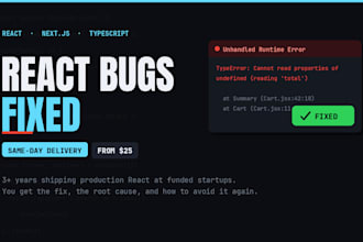 fix react and next js bugs and frontend errors fast