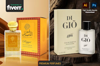 design luxury perfume box and bottle label packaging