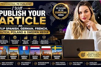 publish your article on top spanish german french, dutch, polish swedish media