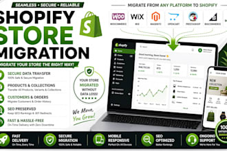 do shopify store migration, transfer, redesign and seamless store setup