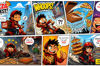 draw a cartoon comic strips, sketch and graphic novel