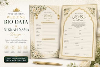 design nikkah nama and wedding bio data