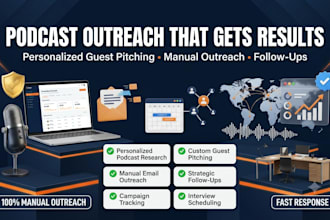 do personalized podcast outreach, guest pitching, and email outreach